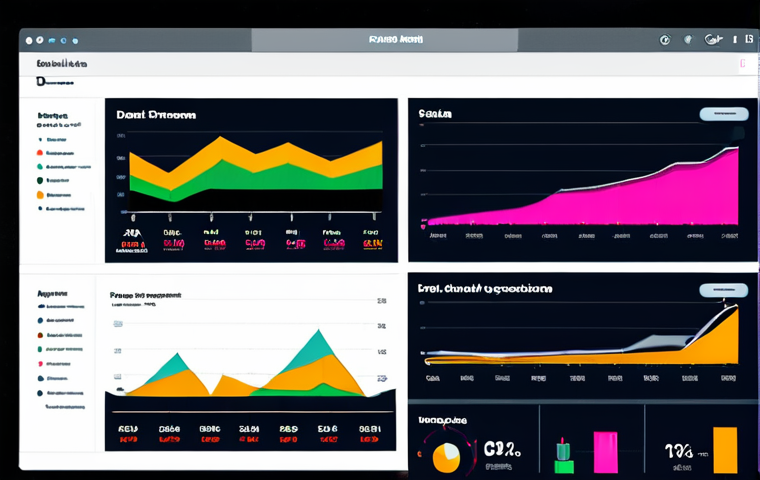 **

A vibrant, dynamic visualization of real-time data streams flowing into marketing dashboards. The dashboard displays metrics like website clicks, social media engagement, and sales figures, instantly updating with each new data point. The scene should evoke a sense of fast-paced decision-making and personalized advertising. Include Dutch webshop elements like "Ideal" payment logos and .nl domain names. The style should be modern and technological, possibly with a neon color scheme.

**
