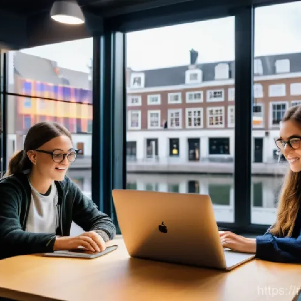 데이터사이언스 필수 프로그래밍 - **"A vibrant and modern co-working space in the heart of a Dutch city. A diverse group of young, pro...