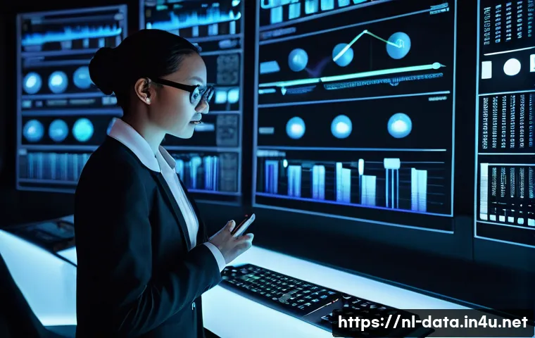 데이터사이언스에서 하이퍼파라미터 튜닝 - **Prompt:** "A gender-neutral data scientist, in a modern, high-tech control room, intently operatin...