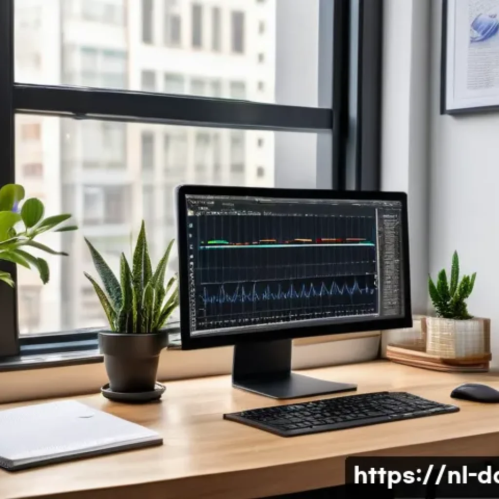 데이터사이언스에서 Matplotlib 활용 - A clean and modern data analyst’s workspace featuring a high-resolution computer screen displaying m...