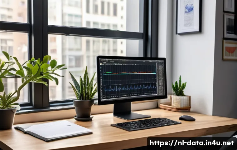 데이터사이언스에서 Matplotlib 활용 - A clean and modern data analyst&rsquo;s workspace featuring a high-resolution computer screen displaying m...